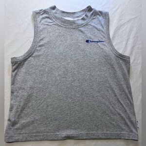 Champion Heather Gray Cropped‎ Sleeveless Muscle Tank Top